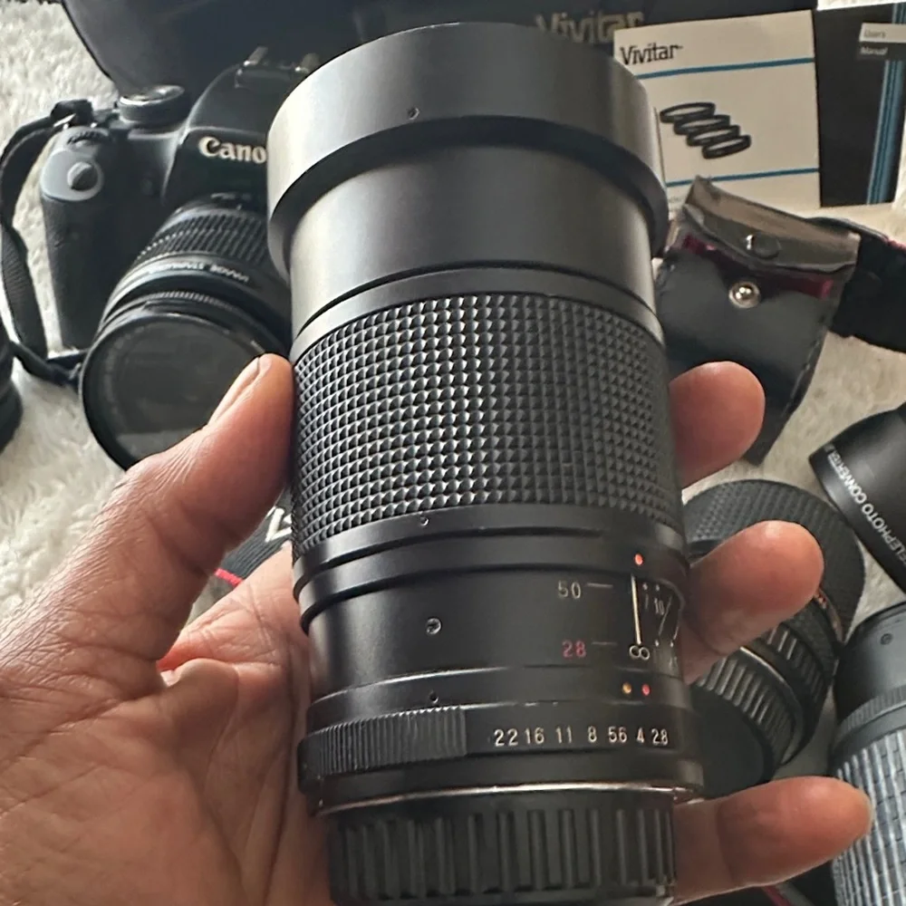 Canon EOS Camera Set with Black Accessories